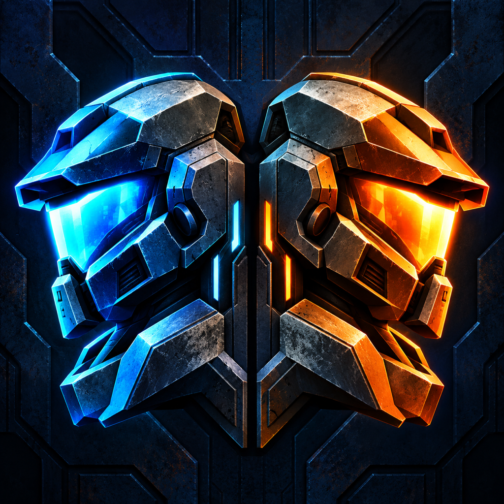 DUOM cyan and orange marine helmets